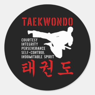 Taekwondo Tenets Martial Arts Ronde Sticker