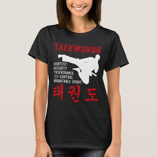 Taekwondo Tenets Martial Arts T-shirt (Voorkant)