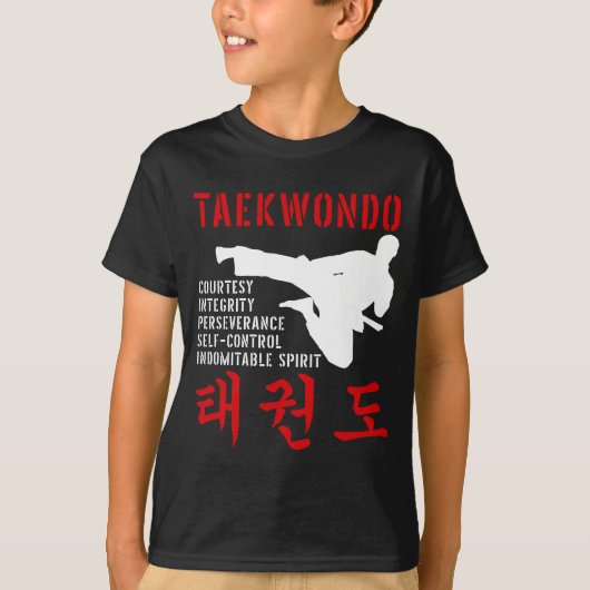 Taekwondo Tenets Martial Arts T-shirt (Voorkant)