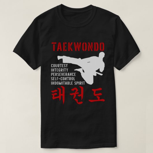 Taekwondo Tenets Martial Arts T-shirt (Design voorkant)