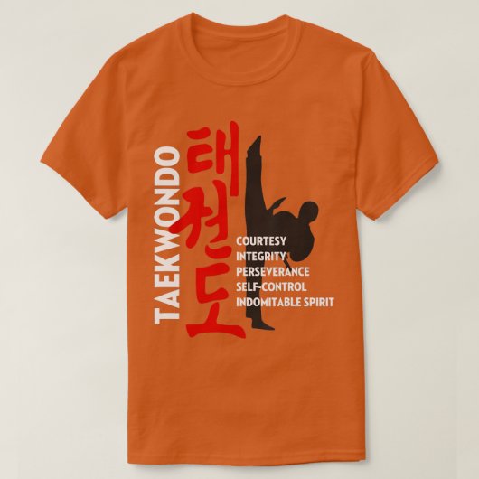 Taekwondo Tenets Martial Arts T-shirt (Design voorkant)