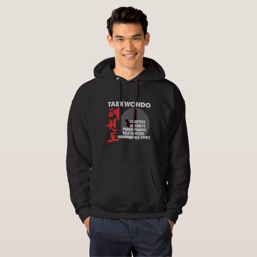 Taekwondo Tenets Martial Arts Tae kwon do Hoodie (Voorkant volledig)