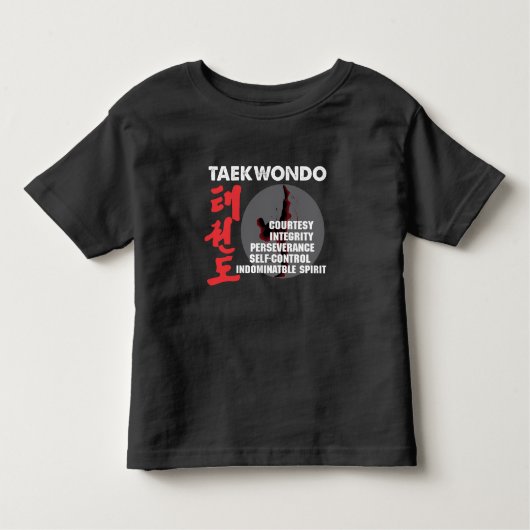 Taekwondo Tenets Martial Arts Tae kwon do Kinder Shirts (Voorkant)