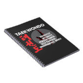 Taekwondo Tenets Martial Arts Tae kwon do Notitieboek (Rechterzijde)
