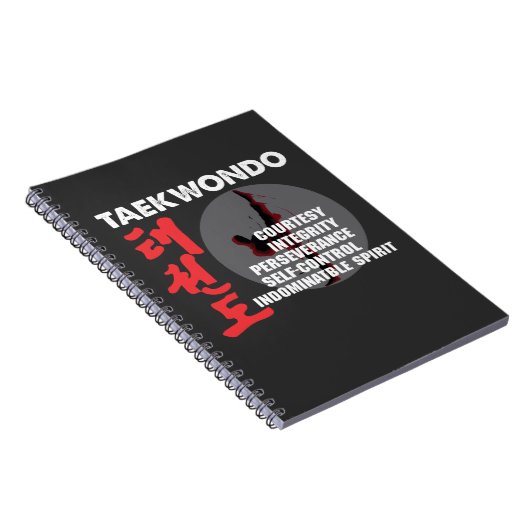 Taekwondo Tenets Martial Arts Tae kwon do Notitieboek (Rechterzijde)
