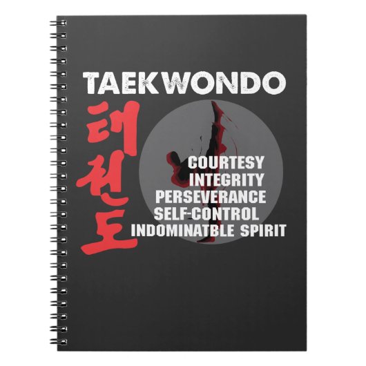 Taekwondo Tenets Martial Arts Tae kwon do Notitieboek (Voorkant)