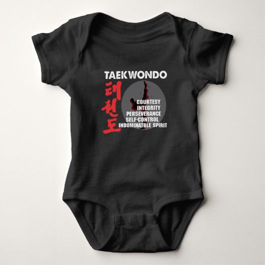 Taekwondo Tenets Martial Arts Tae kwon do Romper (Voorkant)