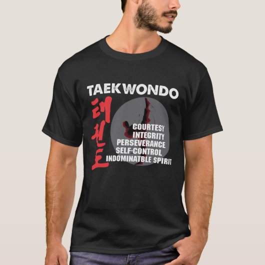 Taekwondo Tenets Martial Arts Tae kwon do T-shirt (Voorkant)