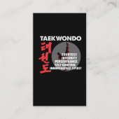 Taekwondo Tenets Martial Arts Tae kwon do Visitekaartje (Voorkant)