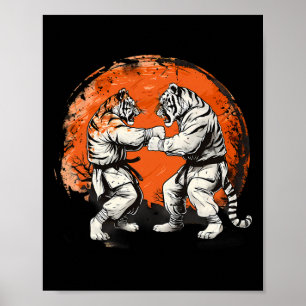 Taekwondo Tijger Kickboksen Jiu-jitsu Kung Fu Mart Poster