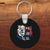 Taekwondo Tijger Korea Vechtkunst Sleutelhanger (Voorkant)