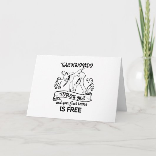 Taekwondo Touch me en je eerste les is gratis Kaart (Voorkant)