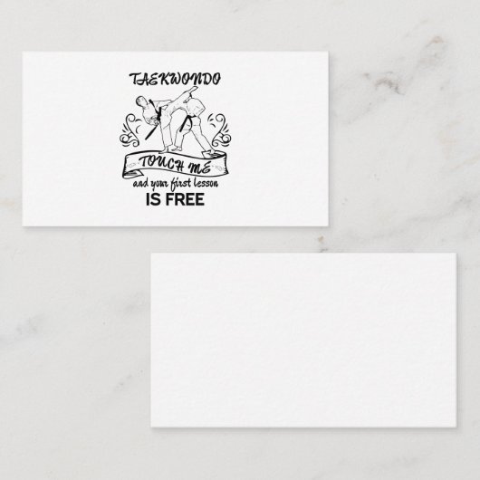 Taekwondo Touch me en je eerste les is gratis Visitekaartje (Voorkant / Achterkant)