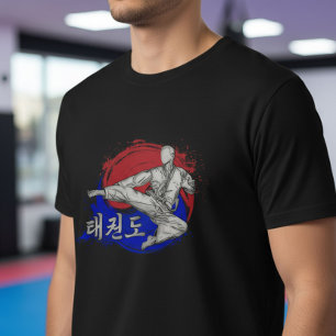 Taekwondo Trap met Koreaanse Vlag Ink Art T-shirt