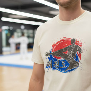 Taekwondo Trap met Koreaanse Vlag Ink Art T-shirt