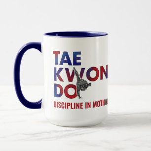 Taekwondo Typografie Ontwerp Hoge Trap Silhouet Mok