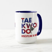 Taekwondo Typography Design High Kick Silhouette Mok (Voorkant rechts)