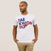 Taekwondo Typography Design High Kick Silhouette T-shirt (Voorkant volledig)