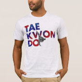 Taekwondo Typography Design High Kick Silhouette T-shirt (Voorkant)