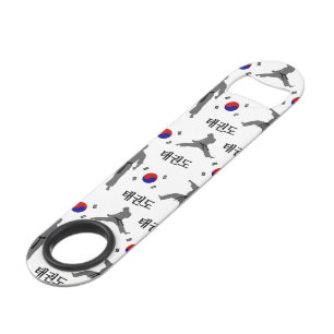 Taekwondo Vechters Martial Art 태권도 Zuid-Korea Vlag Speed Flessenopener