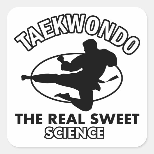 Taekwondo vechtsporten design vierkante sticker (Voorkant)