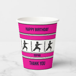 Taekwondo verjaardagscadeau, Taekwondo Meisje Spel Papieren Bekers