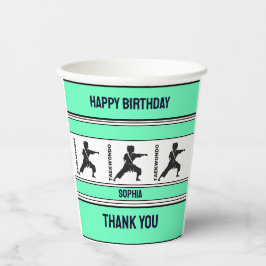 Taekwondo verjaardagscadeau, Taekwondo Meisje Spel Papieren Bekers