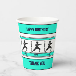 Taekwondo verjaardagscadeau, Taekwondo Meisje Spel Papieren Bekers