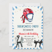 Taekwondo verjaardagsfeest uitnodiging (Voorkant)