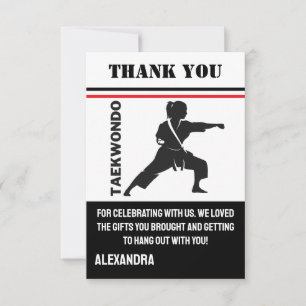 Taekwondo verjaardagsfeestje, Taekwondo meisje spe Bedankkaart