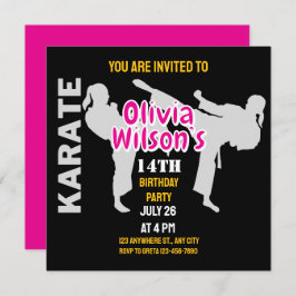 Taekwondo verjaardagsfeestje, Taekwondo Meisje Spe Kaart