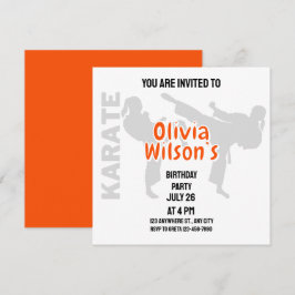 Taekwondo verjaardagsfeestje, Taekwondo Meisje Spe Kaart