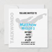 Taekwondo verjaardagsfeestje, Taekwondo speler Kaart (Voorkant)