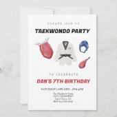 Taekwondo verjaardagsuitnodiging kaart (Voorkant)