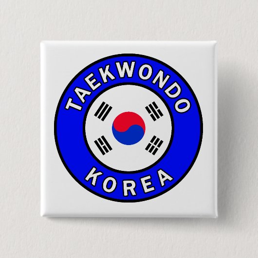 Taekwondo Vierkante Button 5,1 Cm (Voorkant)