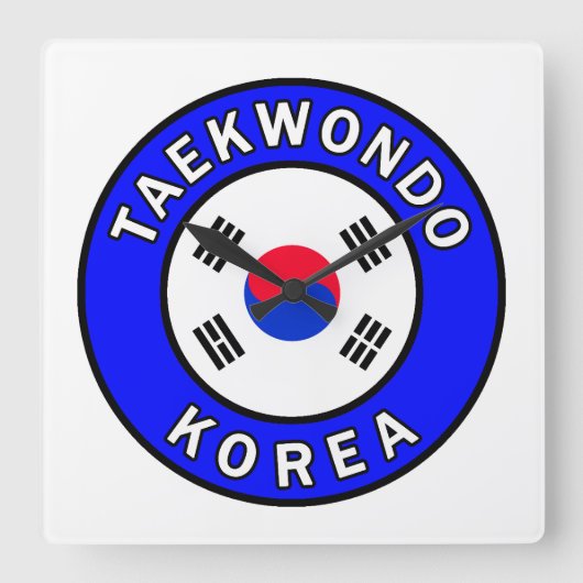 Taekwondo Vierkante Klok (Voorkant)