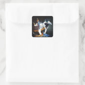 taekwondo vierkante sticker (Tas)