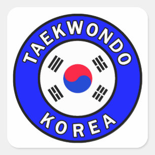 Taekwondo Vierkante Sticker