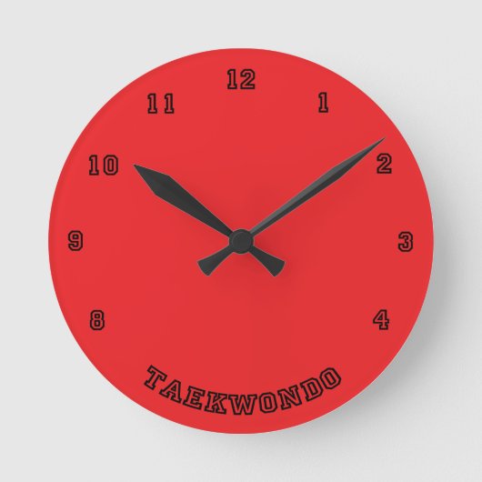 Taekwondo Wall Clock Ronde Klok (Voorkant)
