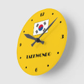 Taekwondo Wall Clock Ronde Klok (Hoek)