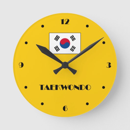 Taekwondo Wall Clock Ronde Klok (Voorkant)