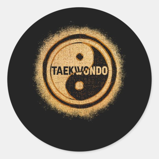 Taekwondo Yin Yang Chinese Tae Kwon Do Duality Mar Ronde Sticker (Voorkant)