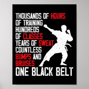 Taekwondo zwarte band Funny Karate Judo Martial Ar Poster
