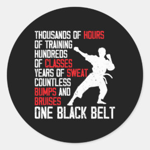 Taekwondo zwarte band grappig karate judo vechtspo ronde sticker