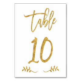Tafel 10 | Elegant Gouden Handgeschreven Gewreven  Kaart