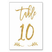 Tafel 10 | Elegant Gouden Handgeschreven Gewreven  Kaart (Voorkant)