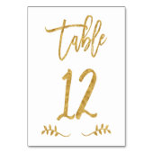 Tafel 12 | Elegant Gouden Handgeschreven Gewreven  Kaart (Voorkant)