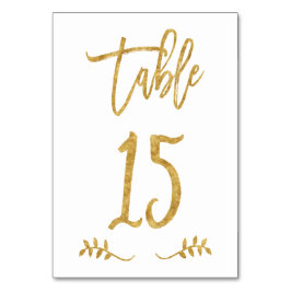 Tafel 15 | Elegante Gouden Handgeschreven Gewreven Kaart
