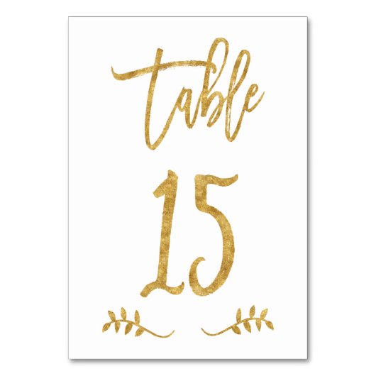 Tafel 15 | Elegante Gouden Handgeschreven Gewreven Kaart (Voorkant)