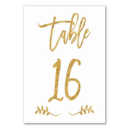 Tafel 16 | Elegant Gouden Handgeschrift Geborsteld Kaart (Voorkant)